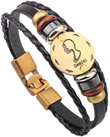 HIRIRI Hot Sale Unisex 12 Constellations Bracelet Fashion Jewelry Alloy Leather Bracelet Personality Bracelet Gift