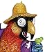 Exhart Garden Sculpture, Solar Party Parrot Garden Statue, LED Eyes, Outdoor Lawn and Yard Decoration, 11 x 5.5 x 15 Inch