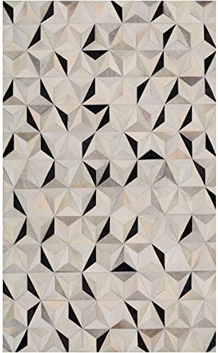 Tiwari Home 6' x 9' Contemporary Style Gray and Black Rectangular Area Throw Rug