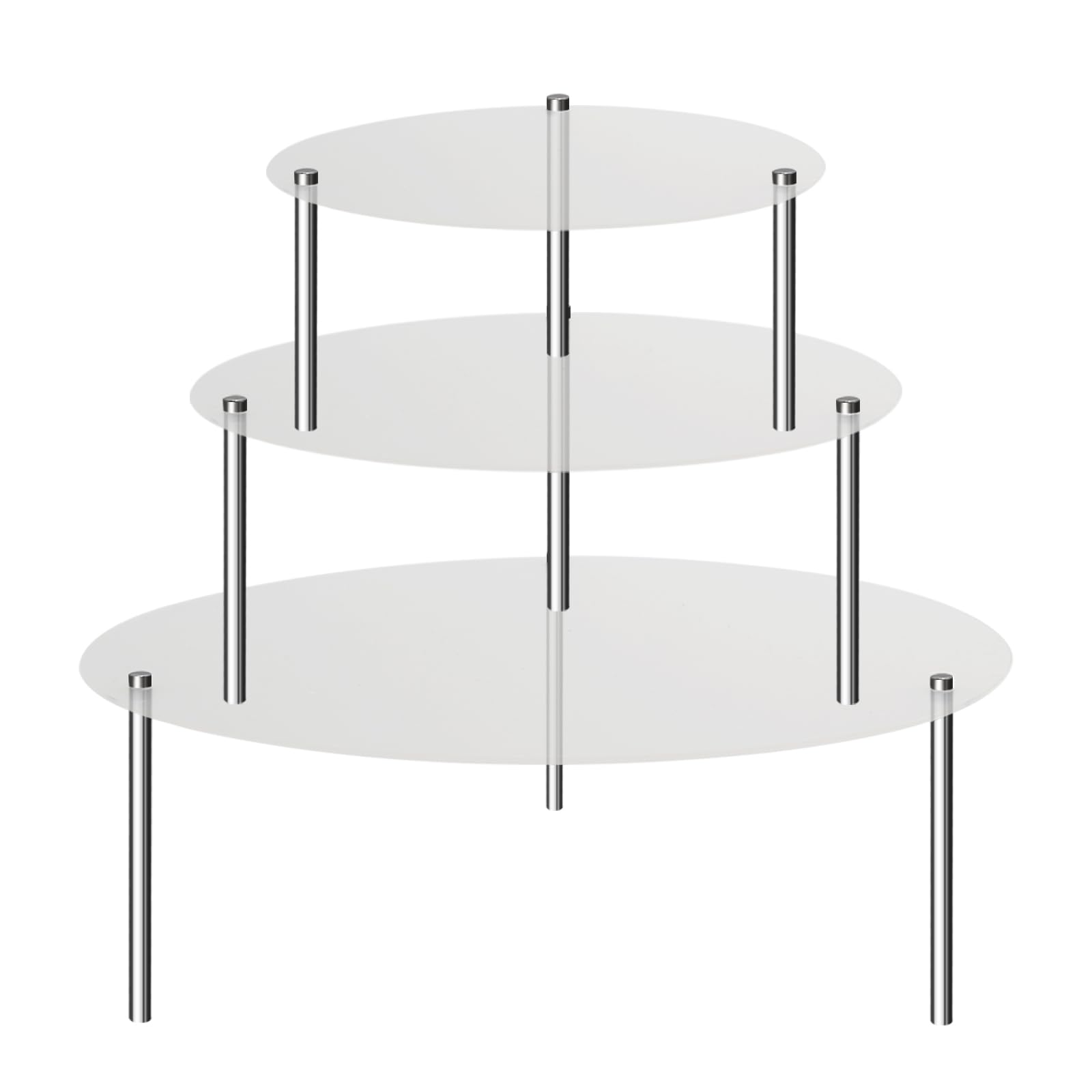 Photo 1 of Vkinman 3 Pcs Clear Acrylic Cake Stands, Round Cupcake Stand, Cake Holder Dessert Cake Pizza, Dessert Display Riser for Christmas Wedding Birthday Party