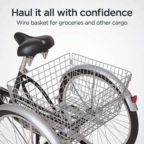 Schwinn Meridian Adult Trike, Three Wheel Cruiser Bike, 1Speed, 26