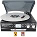 Boytone BT-17DJB-C 6-in 1 Turntable 3-Speed Stereo, 2 Built in Speakers Digital LCD Display AM/FM Radio + Supports USB/SD/AUX+ MP3, Cassette & WMA Playback /Recorder & Headphone Jack + Remote