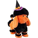 Gemmy Animated Dancing Twerking Poodle w/ Witch Hat Halloween Decoration