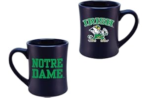RFSJ Notre Dame Fighting Irish Ceramic 16oz Sculpted Mug – Official Team Logo Coffee Cup – Handwash Recommended – Individually Boxed
