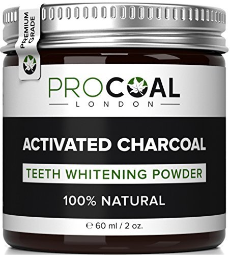 Activated Charcoal Teeth Whitener by PROCOAL - Fast-acting Charcoal Teeth Whitening Toothpaste Powder - 60g