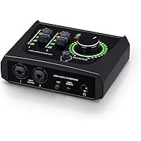 BOMGE mini 2 Channel USB Audio Interface for Recording, Streaming and Podcasting, with XLR/48V Phantom Power,Studio Quality A