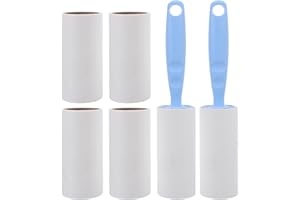 INOOMP 8pcs Portable Sticky Lint Roller for Clothes and Furniture with Refill Sheets, Blue Pet Hair Remover