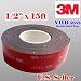 3M Genuine 1/2" (12mm) x 15 Ft VHB Double Sided Foam Adhesive Tape 5952 Grey Automotive Mounting Very High Bond Strong Industrial Grade (1/2" (w) x 15 ft) primary