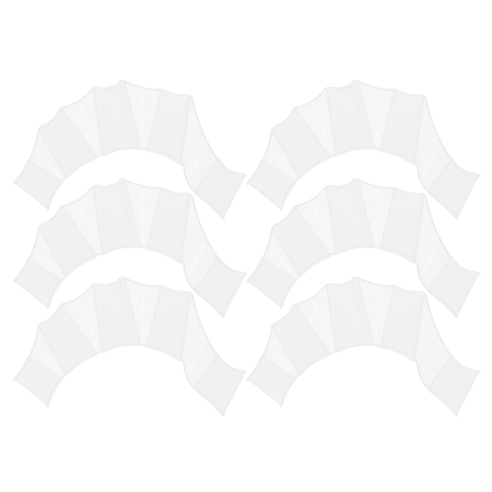 PATIKIL Silicone Swimming Gloves, 3 Pair Webbed Swim Gloves Finger Frog Type Water Resistance Gear Paddle Fins for Aquatic Training, White, L