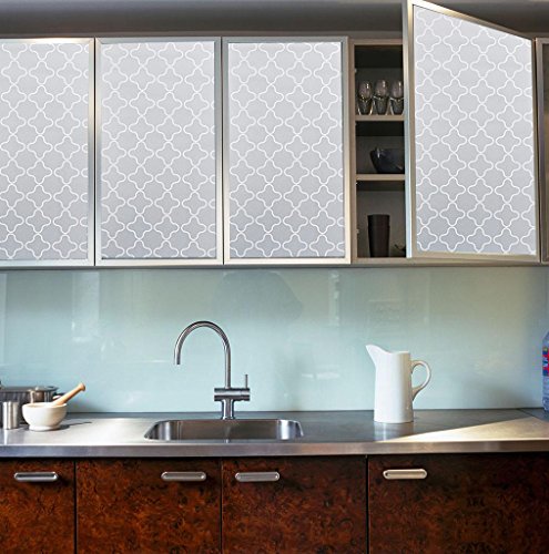 Decorative Privacy Windows Film Sticker Clover Pattern Window Cling Paper For Home and Office17.7x78.7-Inch