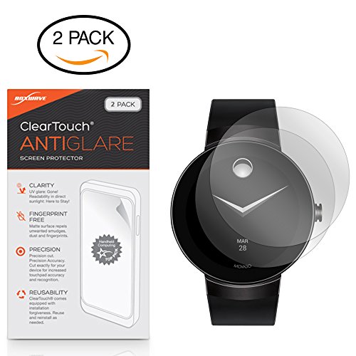 Movado Connect Screen Protector, BoxWave [ClearTouch Anti-Glare (2-Pack)] Anti-Fingerprint Matte Film Skin for Movado Connect