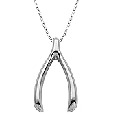 Amazon Collection 18k Yellow Gold Plated Sterling Silver Wishbone Pendant Necklace