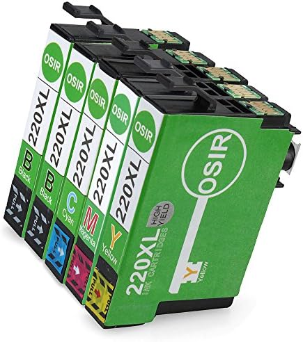 OSIR 1 Set+1 Black Remanufactured Epson 220XL Ink Cartridges High Yield, Compatible with Epson Workforce WF-2630 WF-2650 WF-2660 WF-2750 WF-2760 Expression XP-320 XP-420 XP-424 Printer…