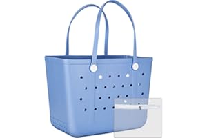 Uwyriwooq Beach Tote Bag for Women, Rubber Beach Bag Waterproof Sandproof, Extra Large EVA Tote Bag Boat Bag