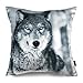 Phantoscope Decorative Throw Pillow Case Cushion Cover Winter Forest Wolf 18 