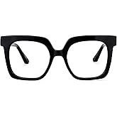 Zeelool Stylish Acetate Oversized Thick Square Eyeglasses for Men Women Clear Lens Dexter ZOA02007