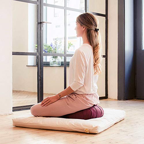 Lotuscrafts-Zafu-Meditation-Cushion-Zen-Height-15-cm-Spelt-Filling-Floor-Cushion-for-Meditation-Yoga-Cushion-Meditation-Pillow-Yoga-Pillow-Without-Inner-Cover-GOTS-Certified