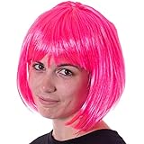 Boo Inc. Neon Pink Bob Halloween Costume Synthetic Wig | Unisex