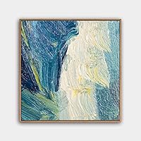 Framed Canvas Wall Art Abstract Color Painting Canvas Prints Home Artwork Decoration for Living Room,Bedroom - 16x16 inches