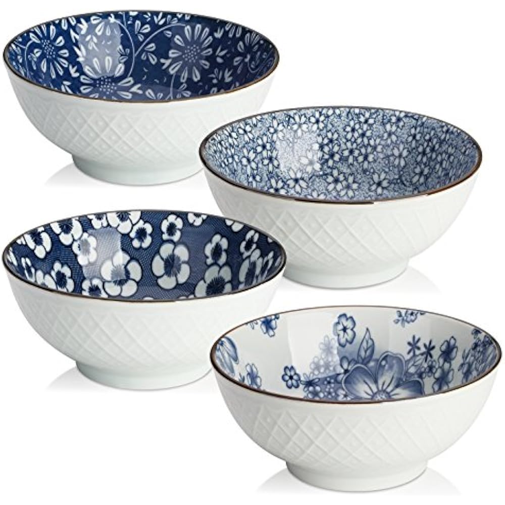 Ceramic Cereal Bowls Cereal, Soup, Salad Bowls, 16 Ounces Japanese