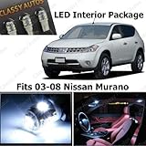 Classy Autos Nissan Murano White Interior LED Package (9 Pieces)