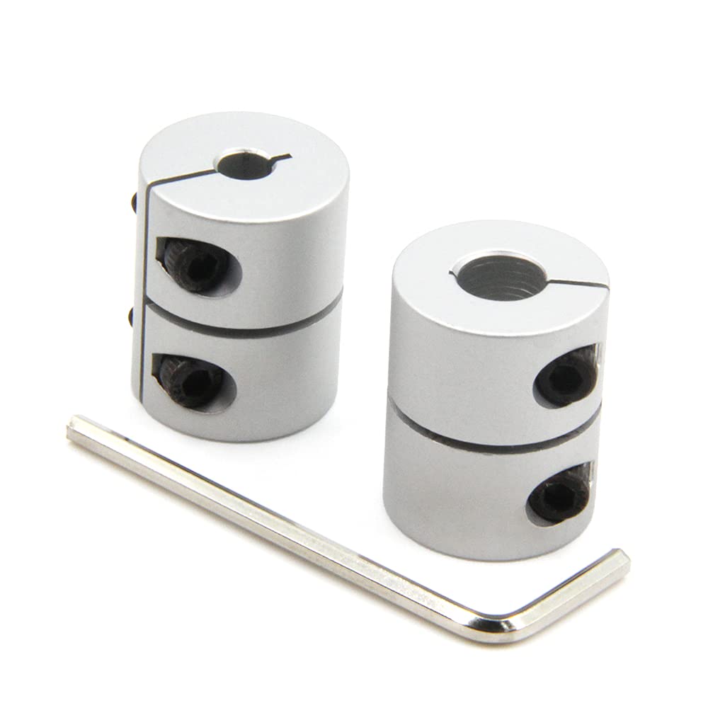 Zeberoxyz 2PCS Shaft Coupling 5mm to 8mm Aluminum Alloy Joint 25mm Length 20mm Diameter Stepper Motor Connector Rigid Coupler for 3D Printer CNC Machine DIY Model (5x8mm）