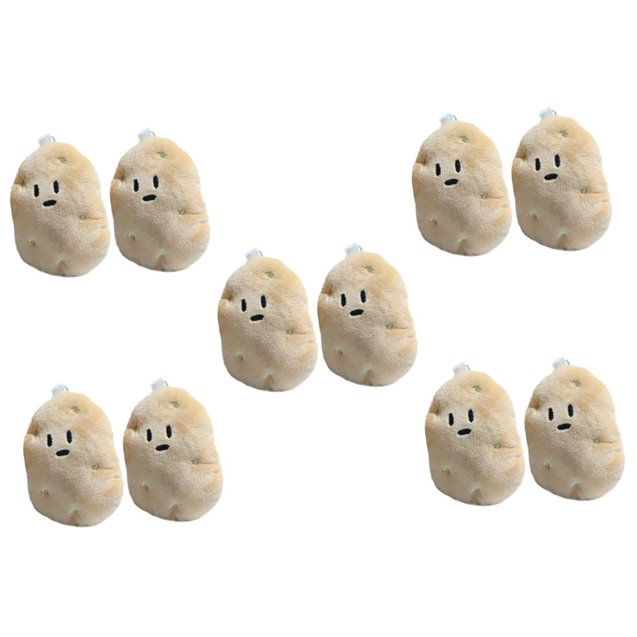 SAFIGLE 10 pcs Plush Potato Keychain Pendants Cute Stuffed Potato Keyrings Schoolbags Backpacks Decoration Adorable Plush Potato Ornaments Kids Adults