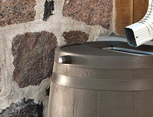 RTS Home Accents 50-Gallon Rain Water Collection Barrel with Brass Spigot, Brown (Certified Refurbished)