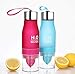 HANTAJANSS H2O Lemon Water Bottles, 20 oz Leak Proof Fruit Infuser Sport Bottle for Yoga, Pilates, Outdoor, Cycling, Traveling