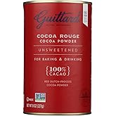 E Guittard Cocoa Powder, Unsweetened Rouge Red Dutch Process Cocoa, 8oz Can