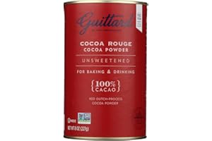E Guittard Cocoa Powder, Unsweetened Rouge Red Dutch Process Cocoa, 8oz Can