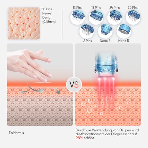 Dr. pen Ultima M8S Professional Microneedling Pen - Wireless Dermapen for Men and Women, Ideal for Beginners - with 7 Different Replacement Cartridges