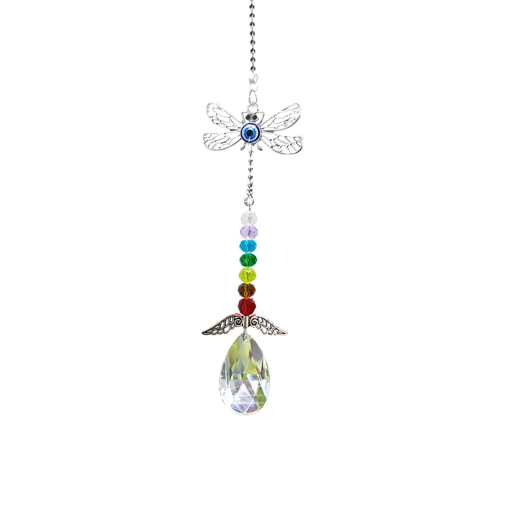 Peili Crystal Decor Dragonfly Car Hanging Accessories Suncatcher with Wings Sun Catchers for Windows,Hanging Crystals Sun Catchers Decor (Dragonfly)