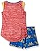 DC Comics Big Girl's Wonder Woman Glitter Crest Pajama Short Set, Blue, 6/6X