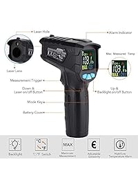 es6530b sin contacto termómetro digital láser IR Infrarrojo Temperatura Pistola para cocina cocinar BBQ Automotive Industrial,  58 ?   1022 ? ( 50 ? a 550 ?) con retroiluminación HD LCD Display Precisión Lectura