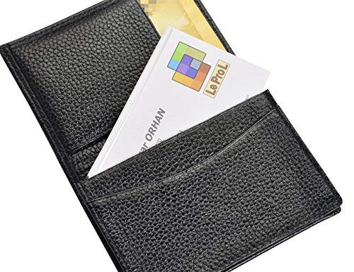 JUMI Visitenkartenetui Echt Leder Kartenetui Kartenhülle Kreditkartenetui Kartentasche Herren Damen Schwarz