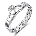 SOMEN TUNGSTEN Women's Claddagh Irish Ring Love Heart Celtic Knot Crown Engagement Wedding Band Size 3-13