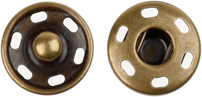 Cotowin Sew-On Snaps, Bronze Press Buttons, Pack of 10, 15mm