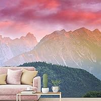 Wall Mural Foggy Forest Removable Self-Adhesive Wallpaper Wall Decoration for Bedroom Living Room - 66x96 inches