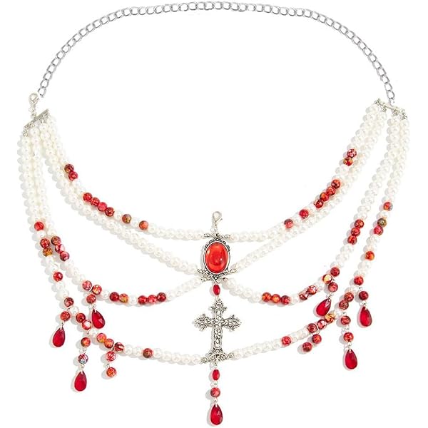 Amazon.com: Multi-layer Pearl Tassel Shoulder Chain Necklace  display picture 1