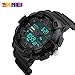 FANMIS Men's Military Sports Electronic Watch Outdoor Mountaineering Multi Function Watch Waterproof Army Tactics Chronograph Large Dial Student Sport Watch LED Fashion Watch (X Black)