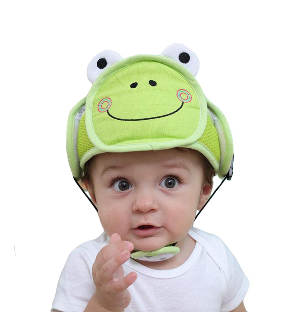Eyand Baby Safety Helmet - Breathable Headguard Adjustable Safety Protective Cap for Toddlers Learn to Walk, Infant Comfortable Head Protector Hat(Green Frog)