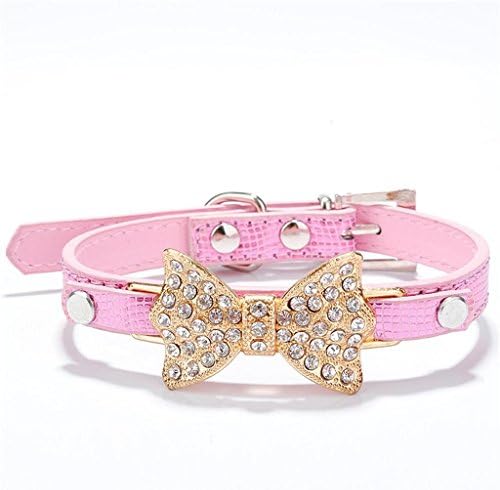 PetsLove Pet Cat Dog Collar Bling Dog Collar Dog Jewelrys Necklace for Small or Medium Dogs Cats with Adjustble Buckle Collar Pink S