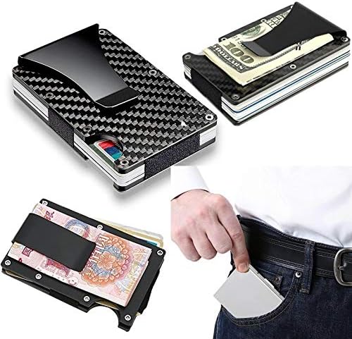 genbz Blocking Metal Wallet Minimalist Wallets Credit Card Holders Money Clip Charm Men(Silver,one Size)