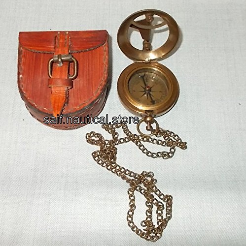 Maritime Brass Antique Compass Nautical Navigation Compass With Case