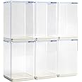6 PCS Display Boxes Clear Acrylic Figures Display Case Stackable Blind Box for Collectibles-Figures, Fully Assembled Dustproof Storage Organizer Box for Lego Collectibles Action Figures Pop Mart