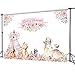 Mehofoto Woodland Baby Shower Backdrop Boho Teepee Tribal Pink Flowers Decorate Background Animal Party Background 7X5ft Vinyl Photography Background Birthday Party Decoration