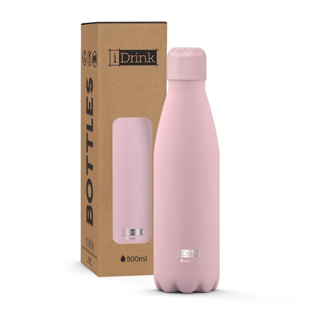 I-Drink Double Wall Steel Thermal Bottle 350/500/750/1.000 ML, Decorated (500 ML, Pink) — image 1
