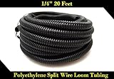20 FT 1/4" INCH Split Loom Tubing Wire Conduit Hose Cover Auto Home Marine BlackMarine Black