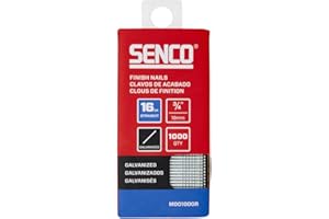 SENCO M001000R 3/4" 16 Gauge Straight Finish Nails, Galvanized Finish 1,000 Count Pack
